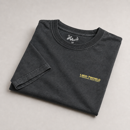 ‘World Traveler’ Black Heavy Weight Tee